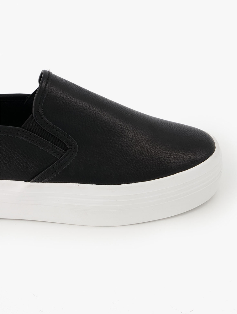 Leather slip on platform sneakers online